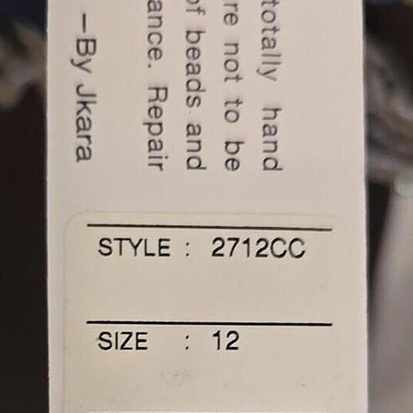 J Kara Beaded Formal Dress women’s‎ Boho Romantic Chocolate 12 Popover Gown NWT - Picture 12 of 16